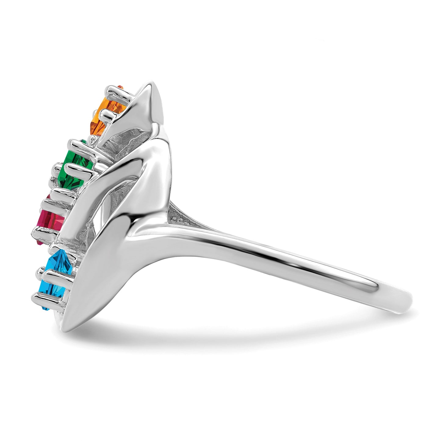 Sterling Silver Rhodium-plated Family Jewelry Mounting