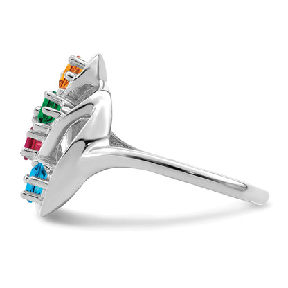 Sterling Silver Rhodium-plated Family Jewelry Mounting