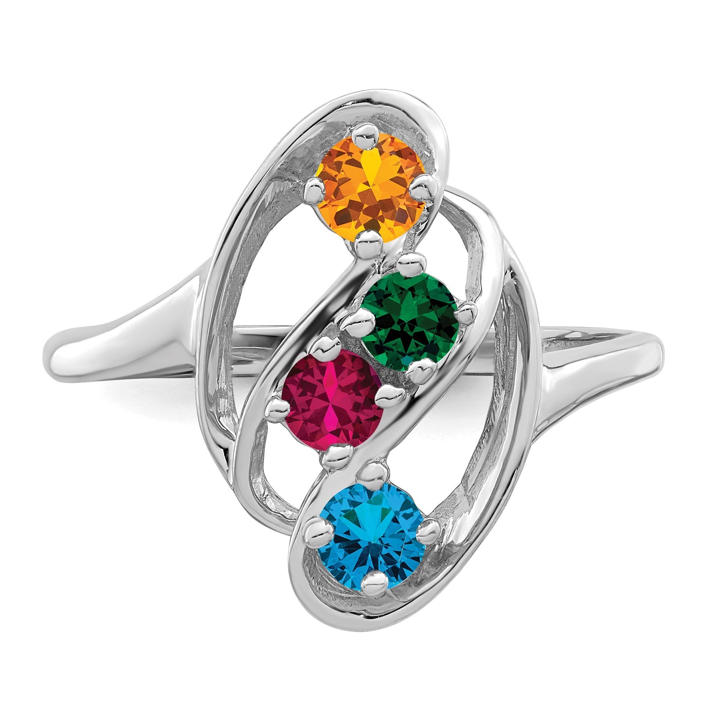 Sterling Silver Rhodium-plated Family Jewelry Mounting
