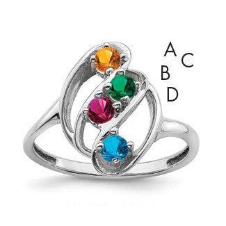 Sterling Silver Rhodium-plated Family Jewelry Mounting