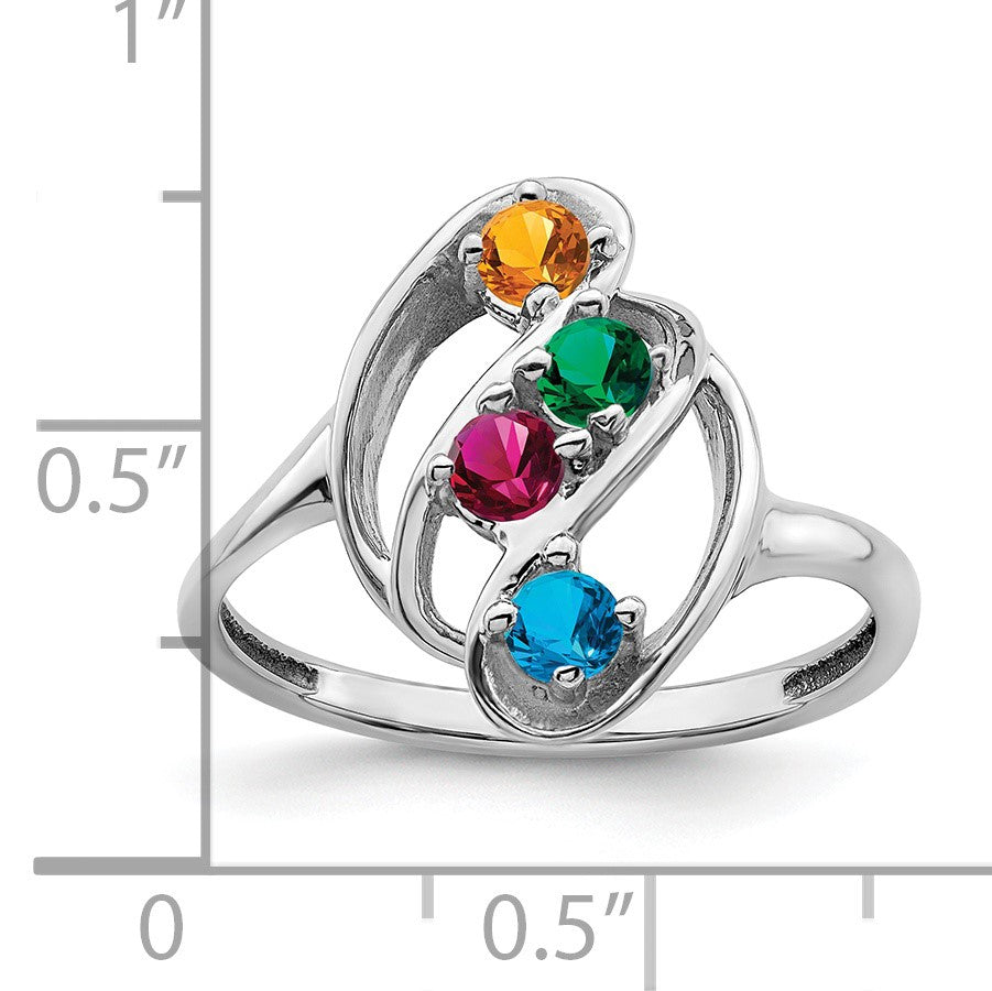Sterling Silver Rhodium-plated Family Jewelry Mounting
