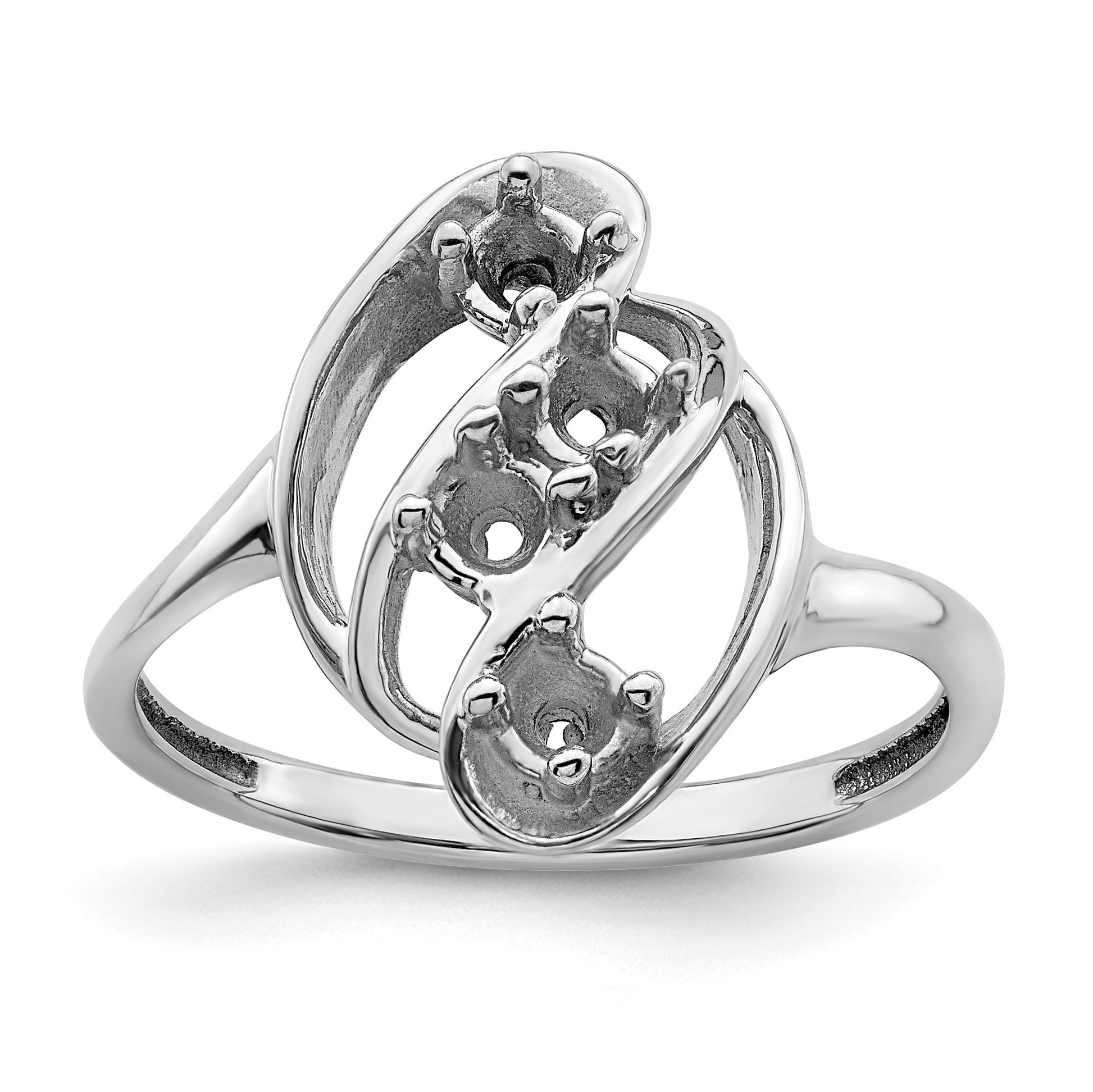 Sterling Silver Rhodium-plated Family Jewelry Mounting