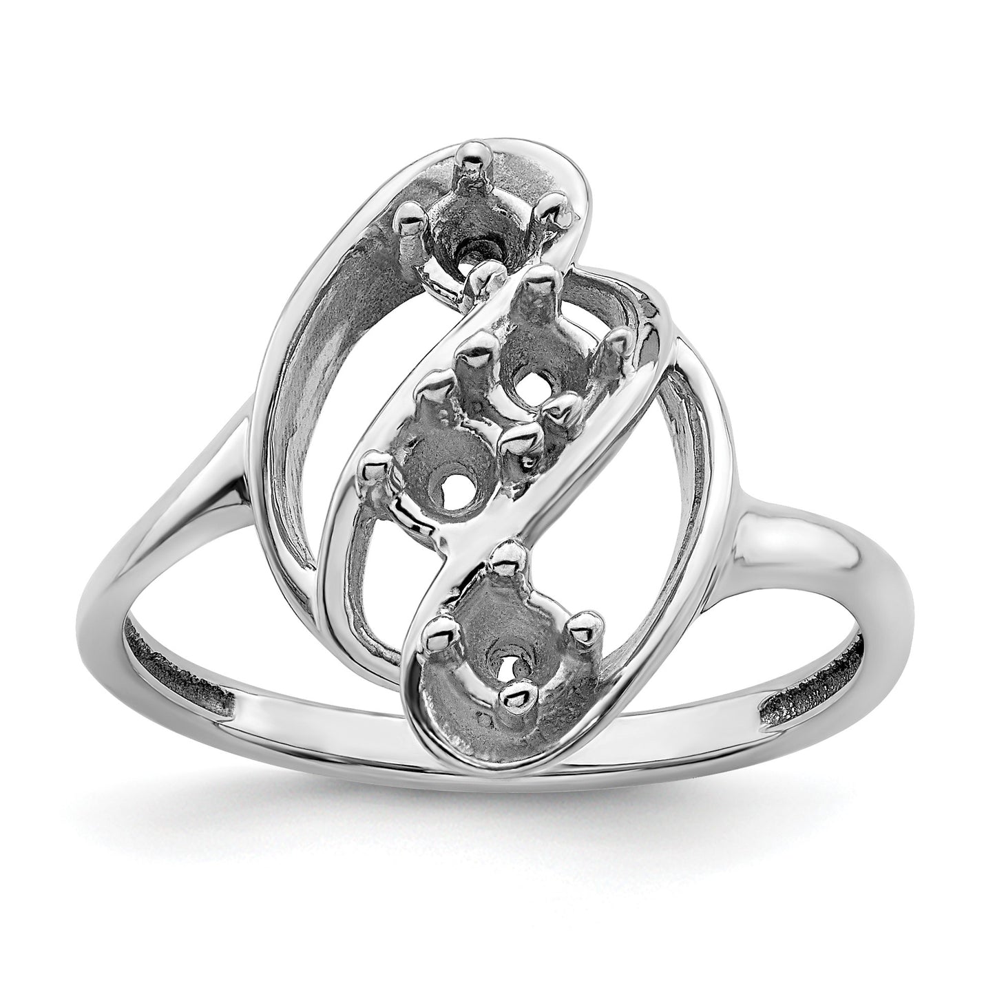 Sterling Silver Rhodium-plated Family Jewelry Mounting