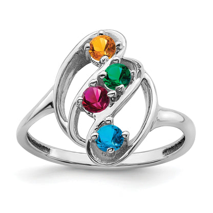 Sterling Silver Rhodium-plated Family Jewelry Mounting
