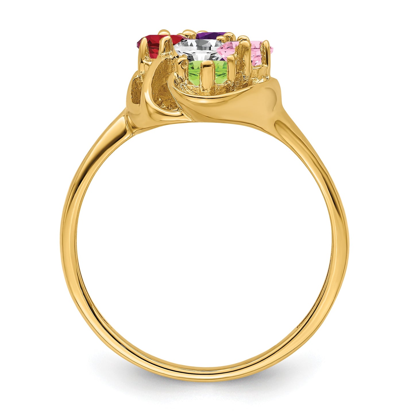 14k Polished 5-Stone Mothers Ring Mounting
