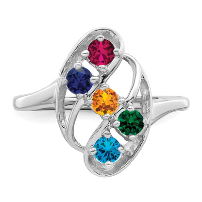 Sterling Silver Rhodium-plated Family Jewelry Mounting