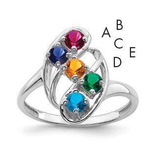 Sterling Silver Rhodium-plated Family Jewelry Mounting