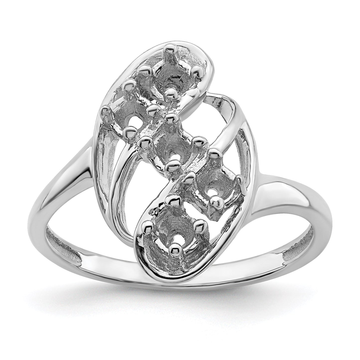Sterling Silver Rhodium-plated Family Jewelry Mounting
