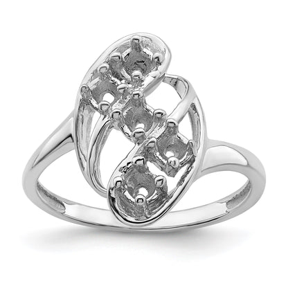 Sterling Silver Rhodium-plated Family Jewelry Mounting