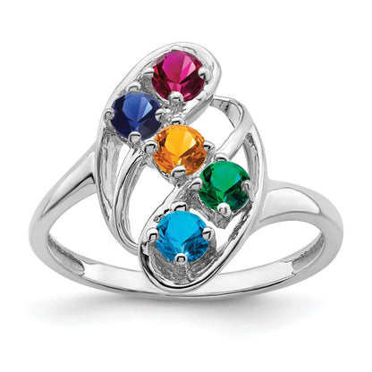 Sterling Silver Rhodium-plated Family Jewelry Mounting