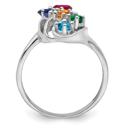 Sterling Silver Rhodium-plated Family Jewelry Mounting