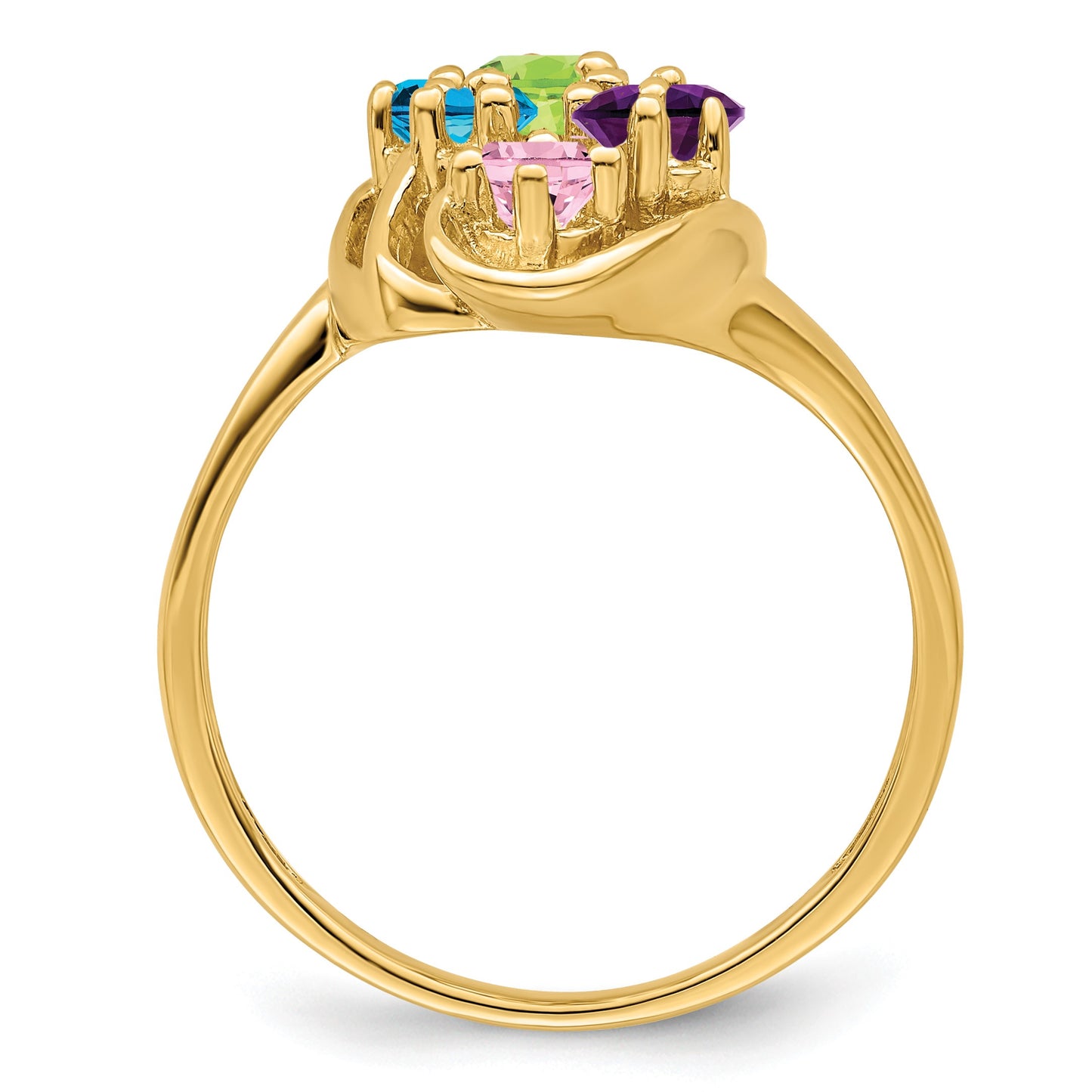 14k Polished 6-Stone Mothers Ring Mounting