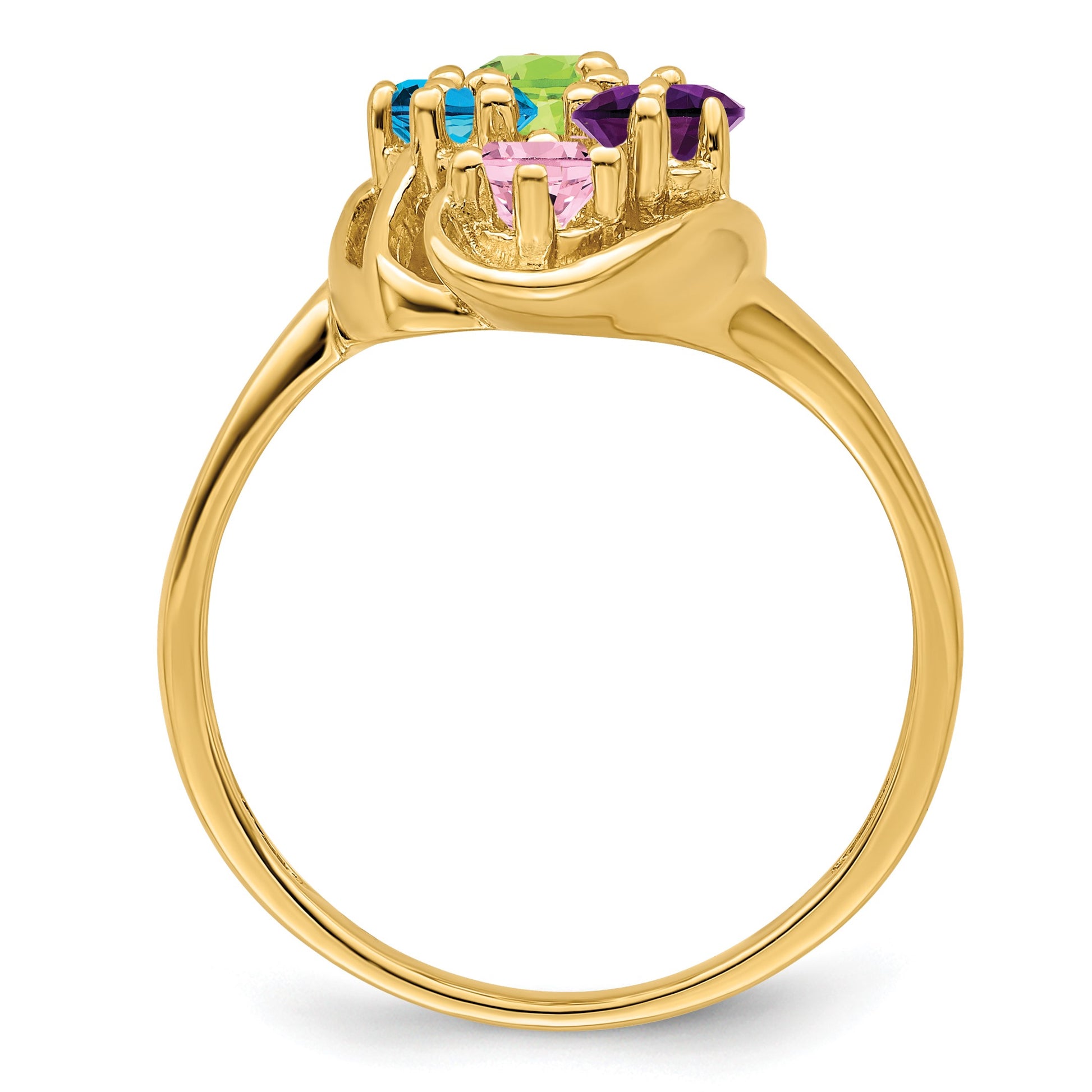 14k Polished 6-Stone Mothers Ring Mounting
