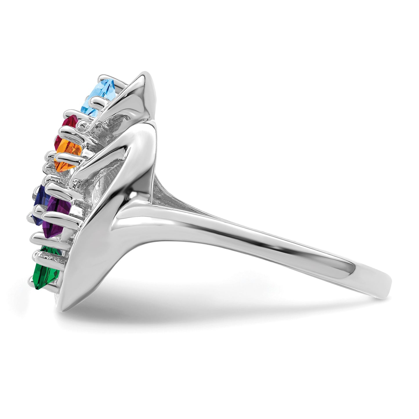 Sterling Silver Rhodium-plated Family Jewelry Mounting