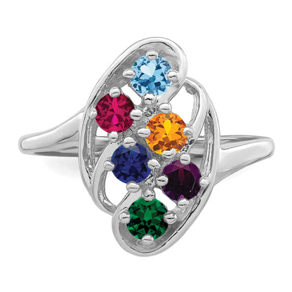 Sterling Silver Rhodium-plated Family Jewelry Mounting
