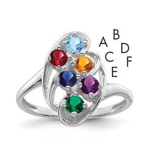 Sterling Silver Rhodium-plated Family Jewelry Mounting