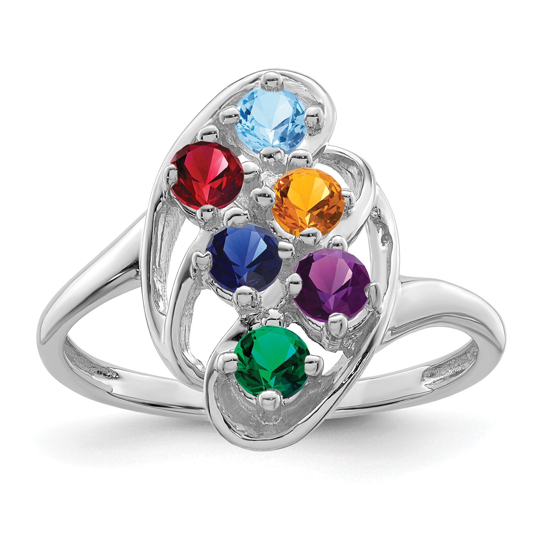 Sterling Silver Rhodium-plated Family Jewelry Mounting