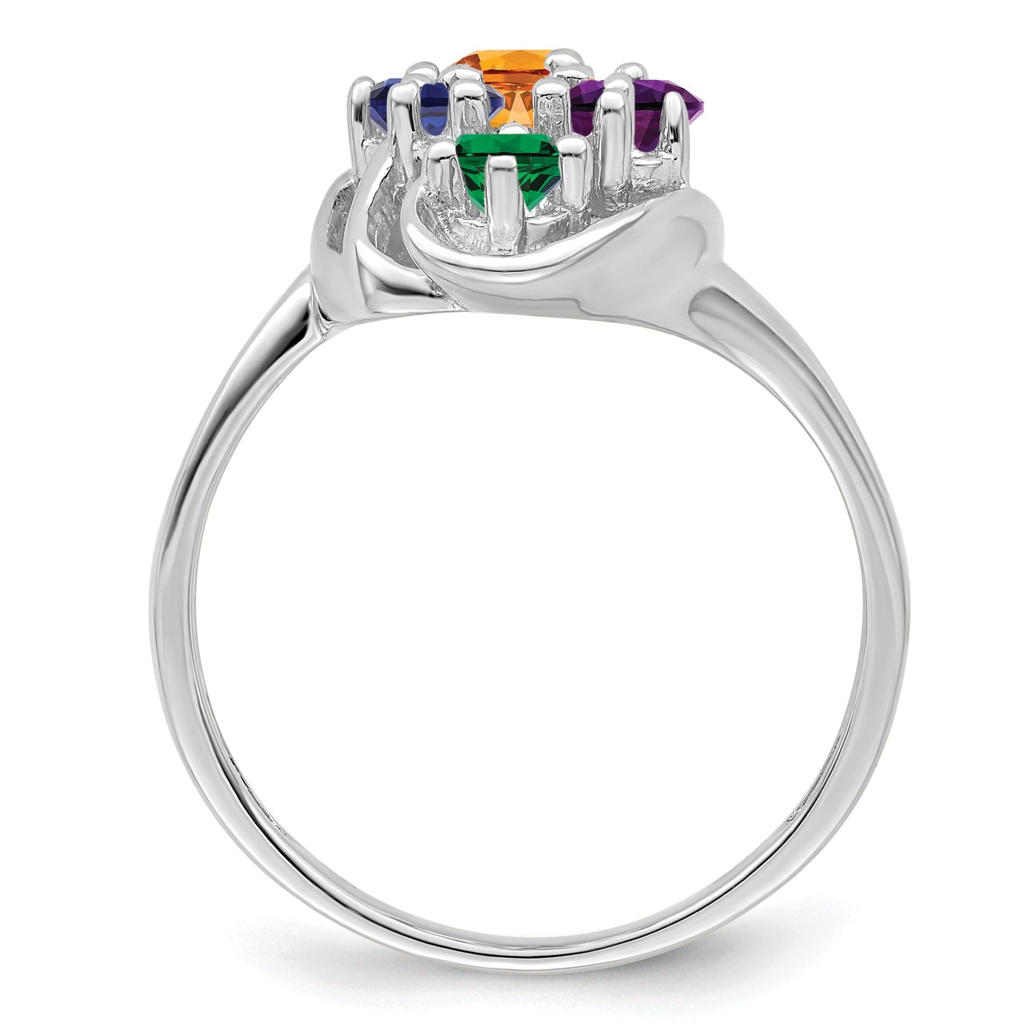 Sterling Silver Rhodium-plated Family Jewelry Mounting