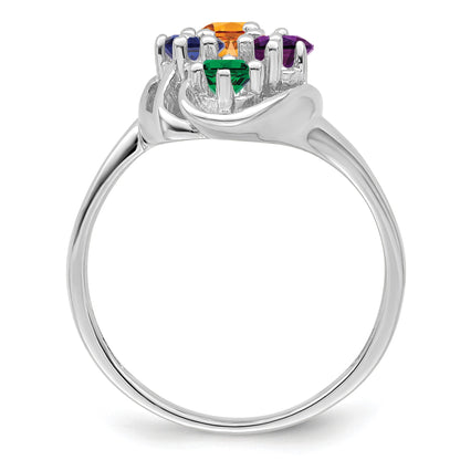 Sterling Silver Rhodium-plated Family Jewelry Mounting