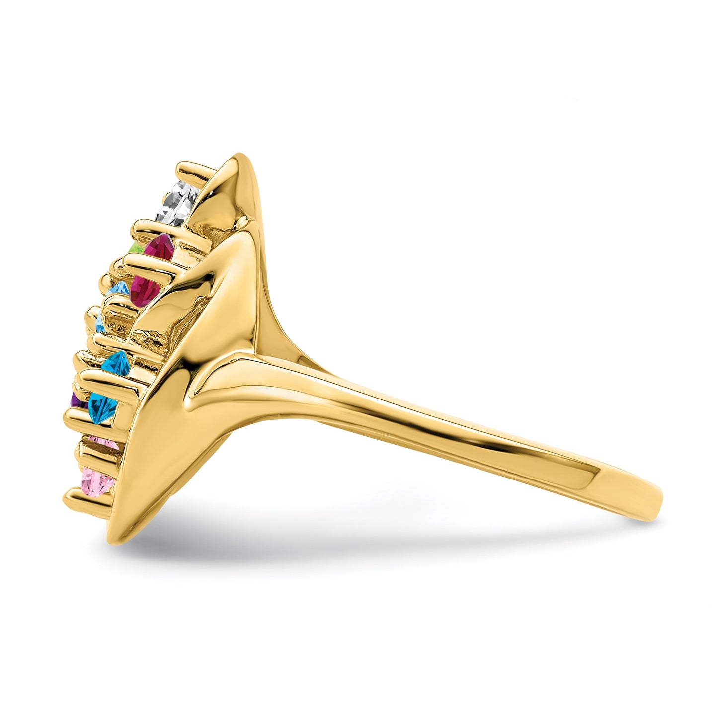 14k Polished 7-Stone Mothers Ring Mounting