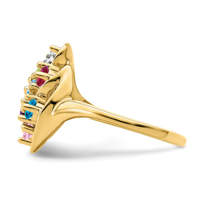 14k Polished 7-Stone Mothers Ring Mounting