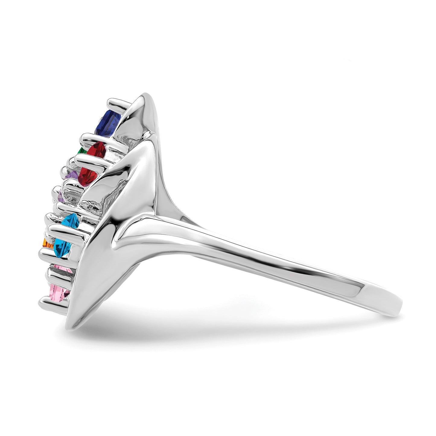 Sterling Silver Rhodium-plated Family Jewelry Mounting