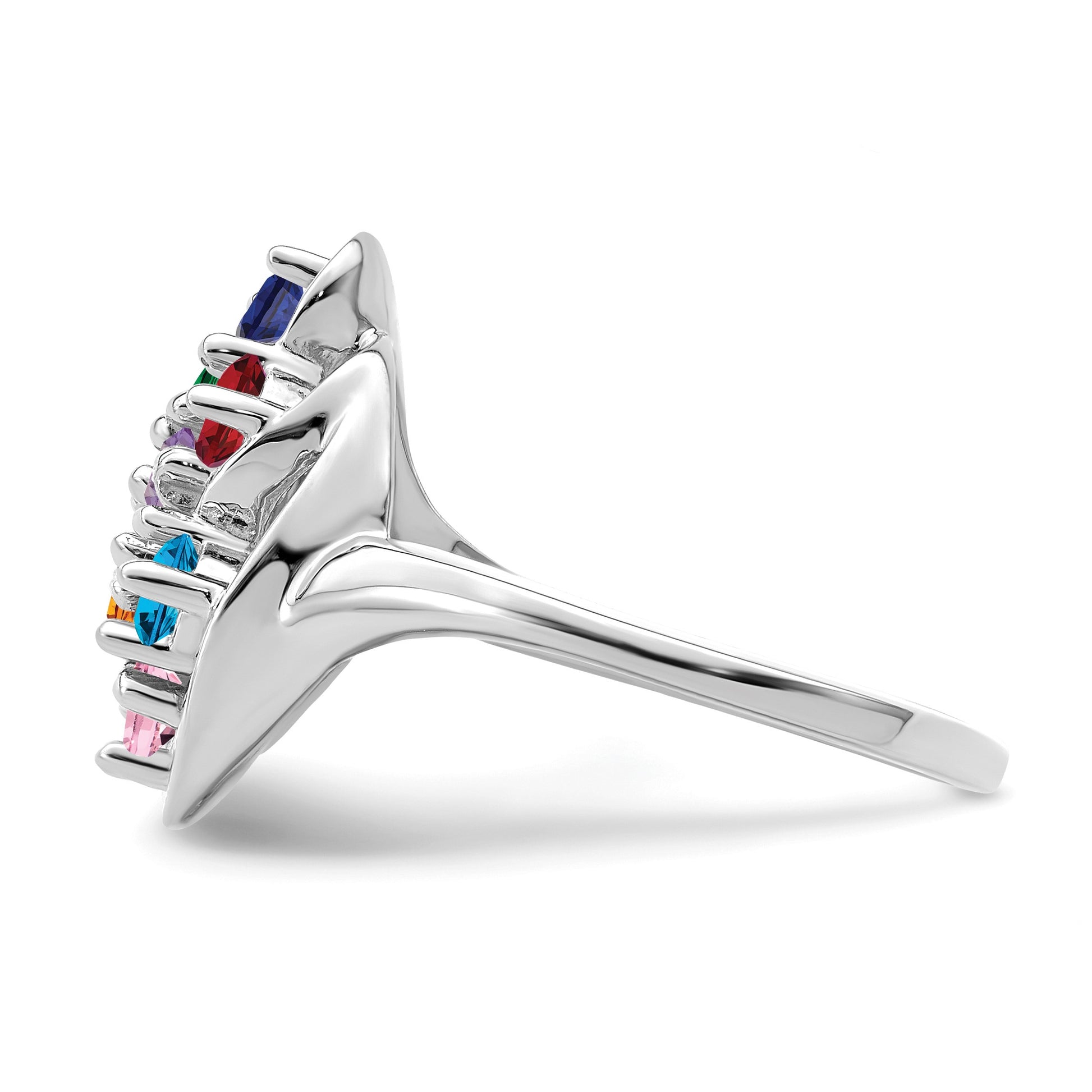 Sterling Silver Rhodium-plated Family Jewelry Mounting