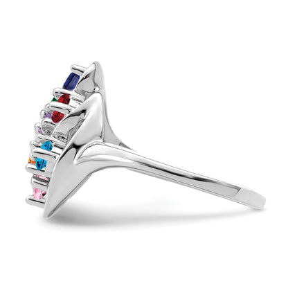 Sterling Silver Rhodium-plated Family Jewelry Mounting