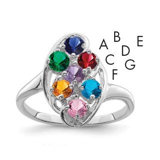 Sterling Silver Rhodium-plated Family Jewelry Mounting