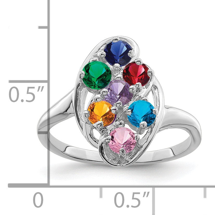 Sterling Silver Rhodium-plated Family Jewelry Mounting