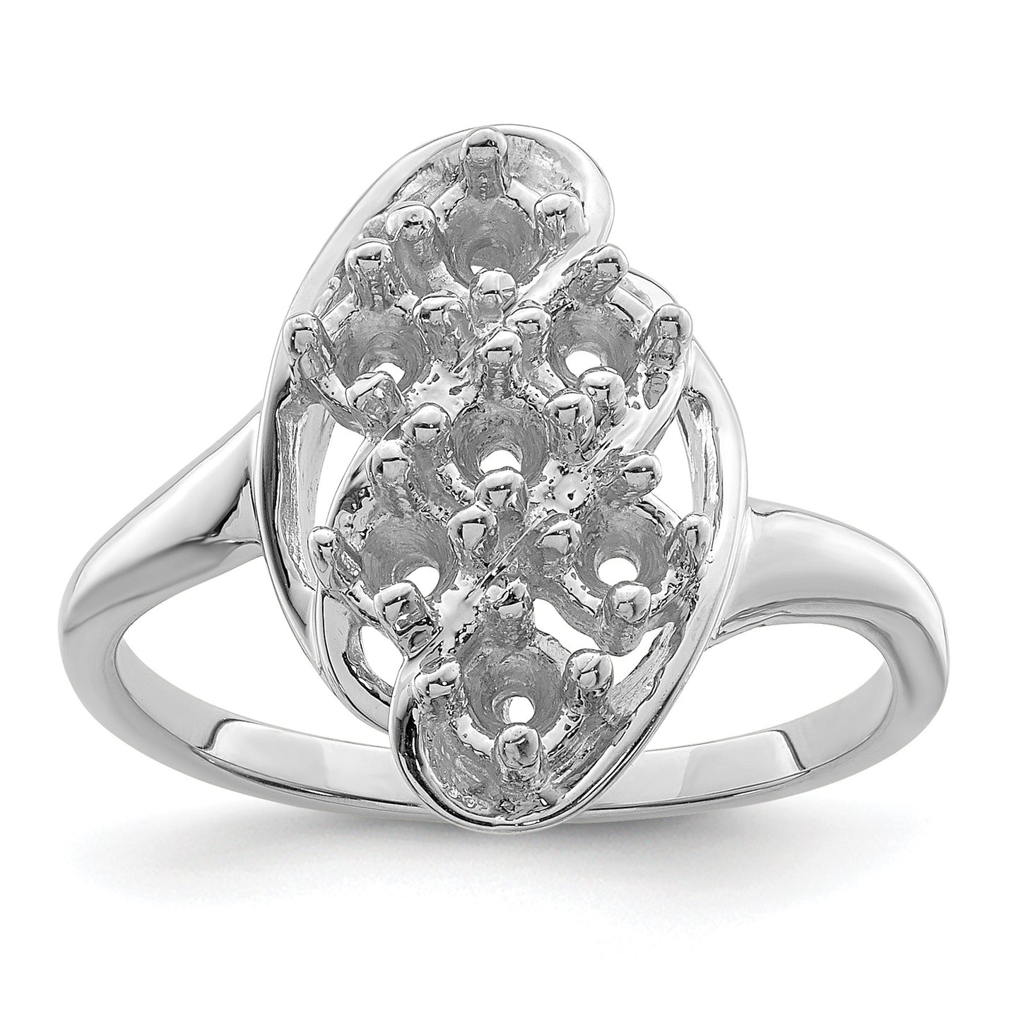 Sterling Silver Rhodium-plated Family Jewelry Mounting