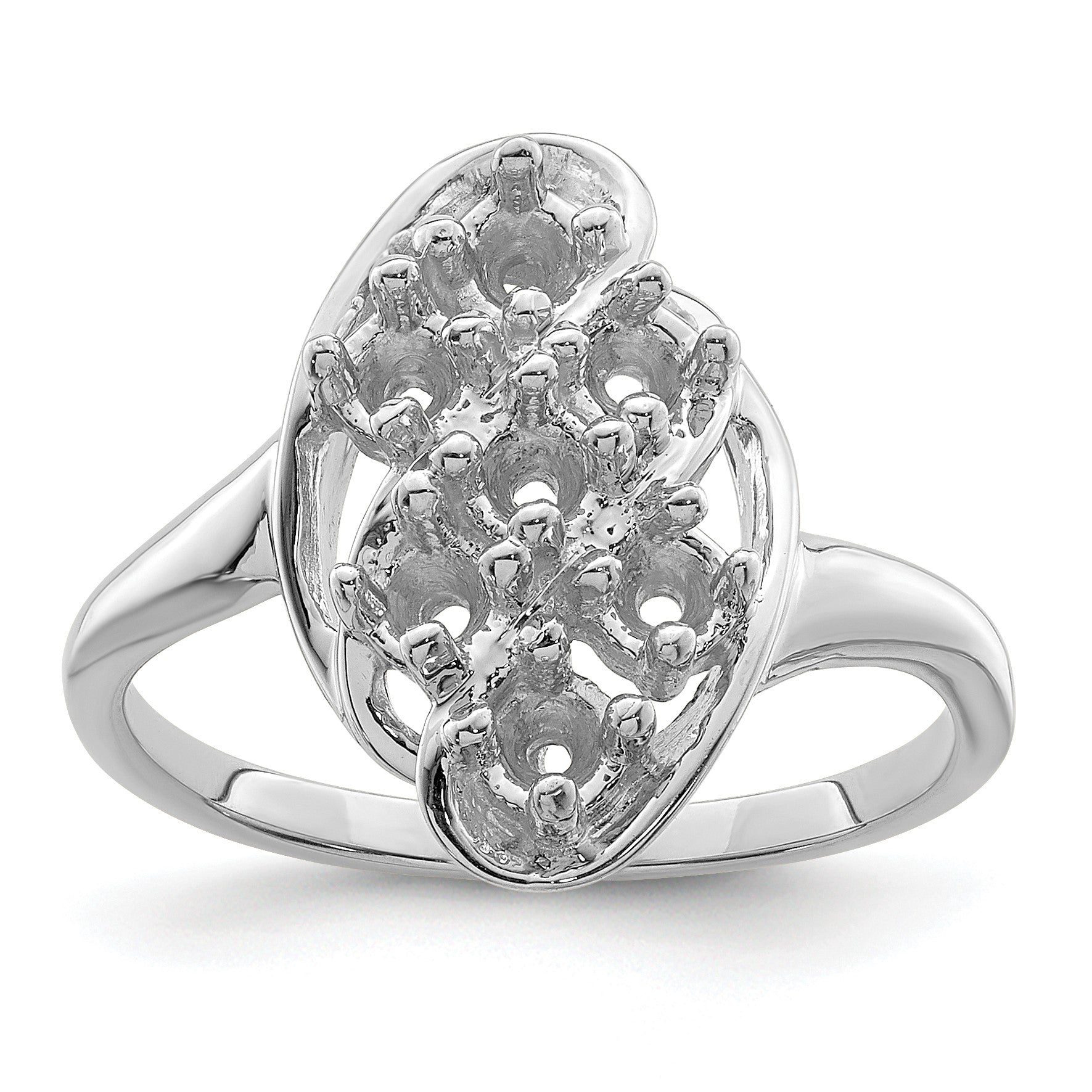 Sterling Silver Rhodium-plated Family Jewelry Mounting
