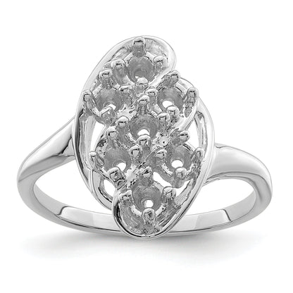 Sterling Silver Rhodium-plated Family Jewelry Mounting