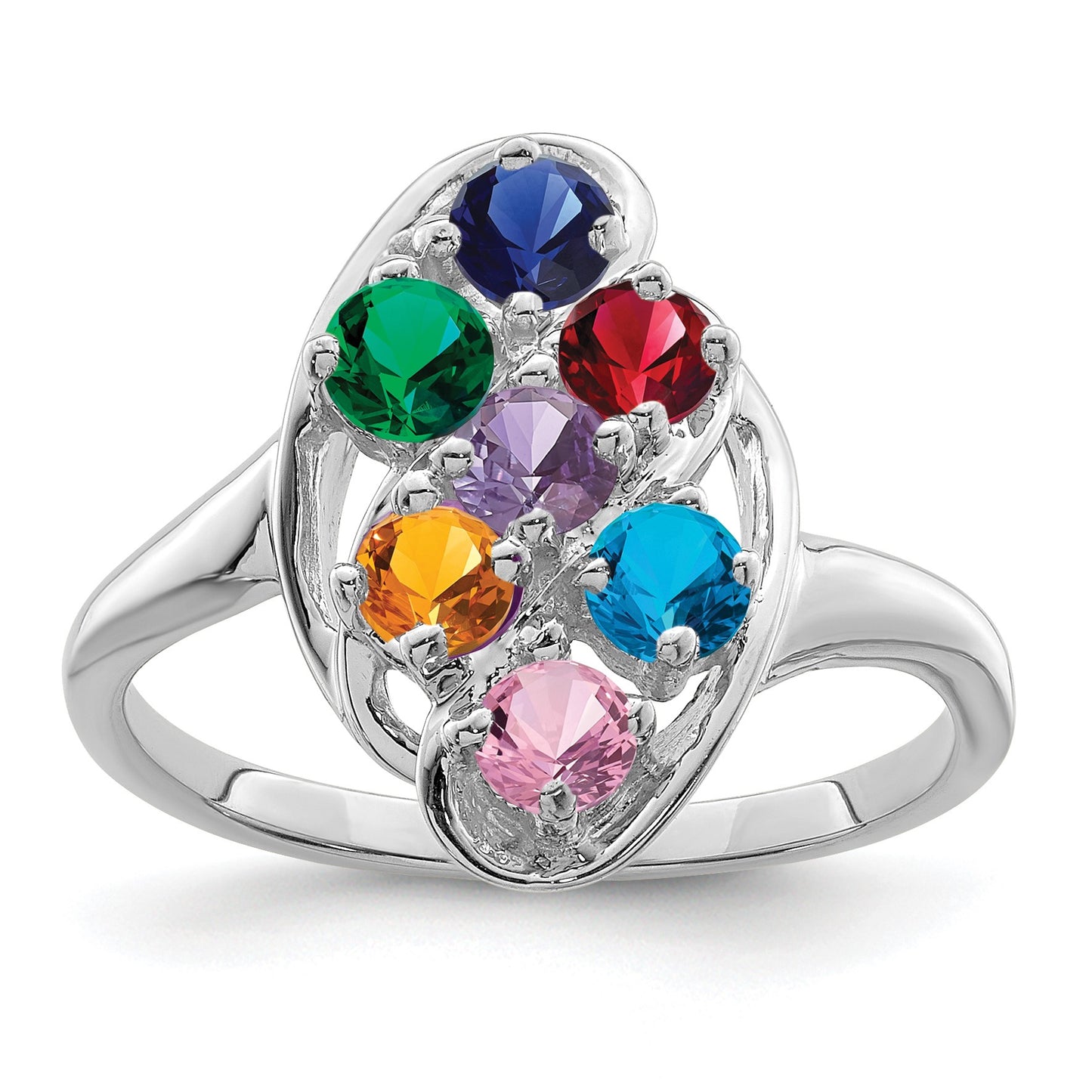 Sterling Silver Rhodium-plated Family Jewelry Mounting