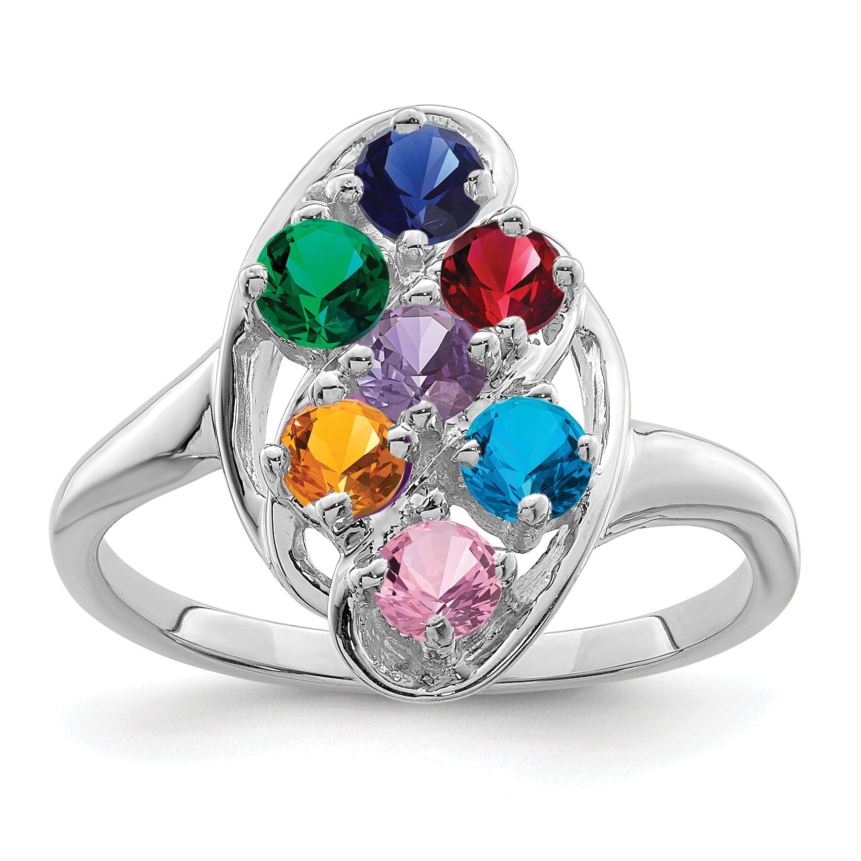 Sterling Silver Rhodium-plated Family Jewelry Mounting