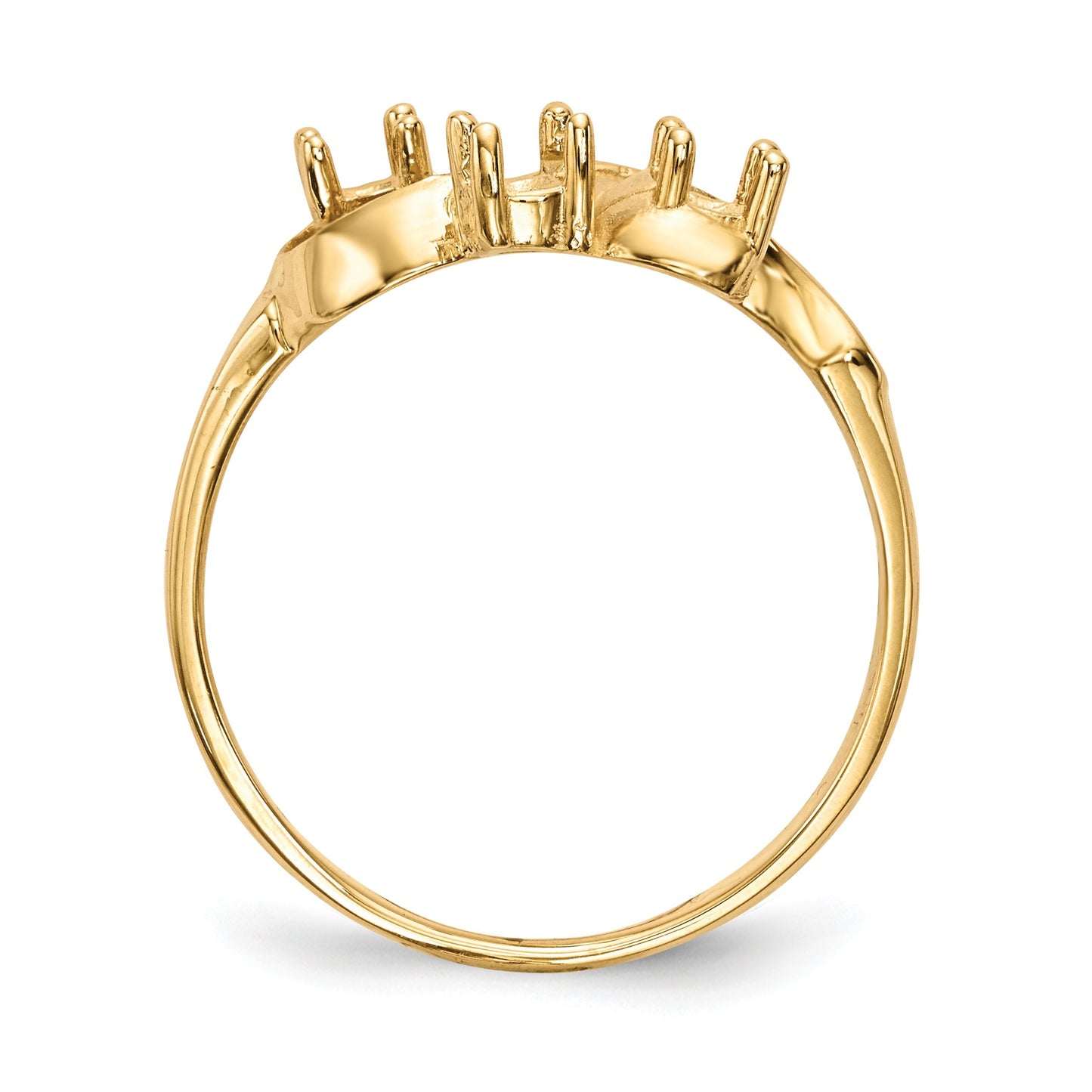 14k Polished 3-Stone Mothers Ring Mounting