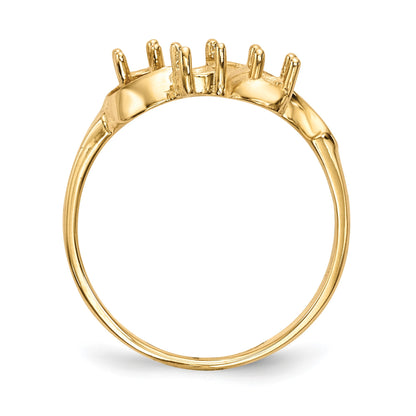 14k Polished 3-Stone Mothers Ring Mounting