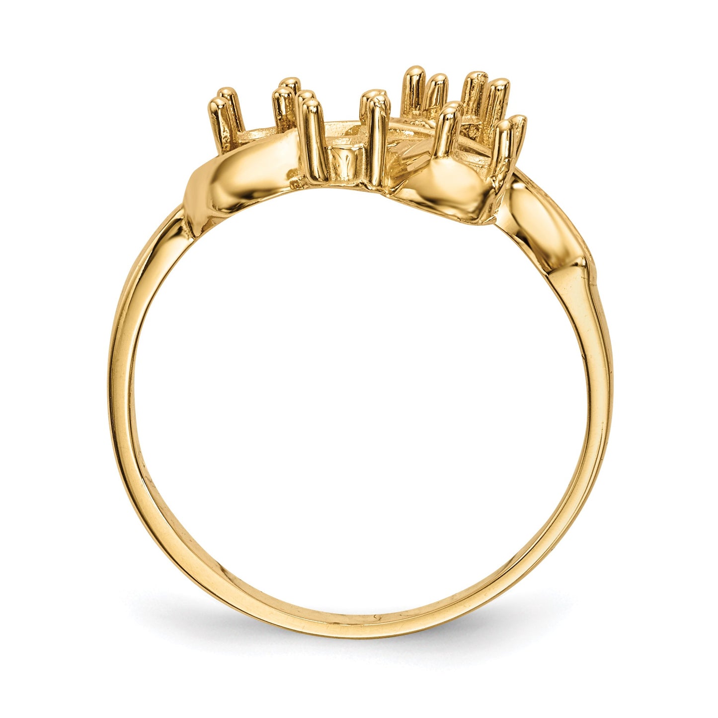 14k Polished 4-Stone Mothers Ring Mounting