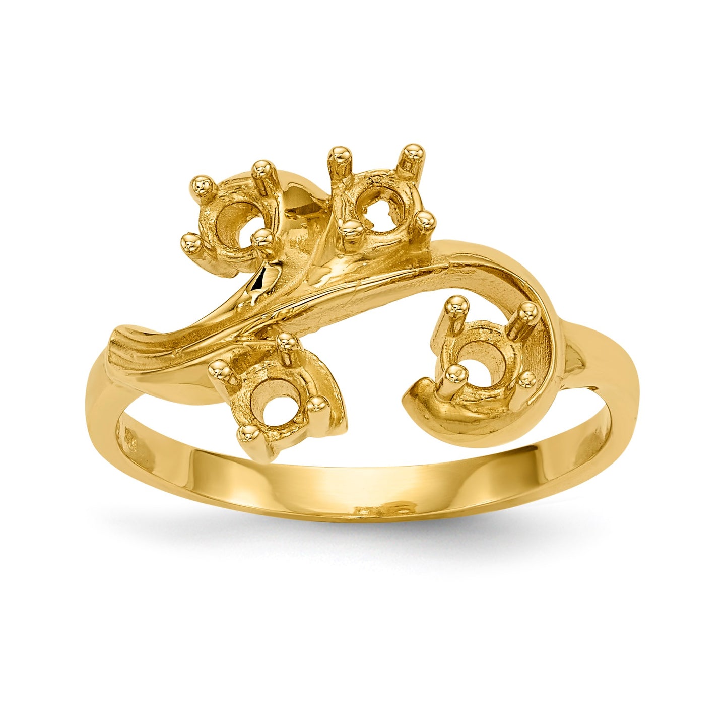 14k Polished 4-Stone Mothers Ring Mounting