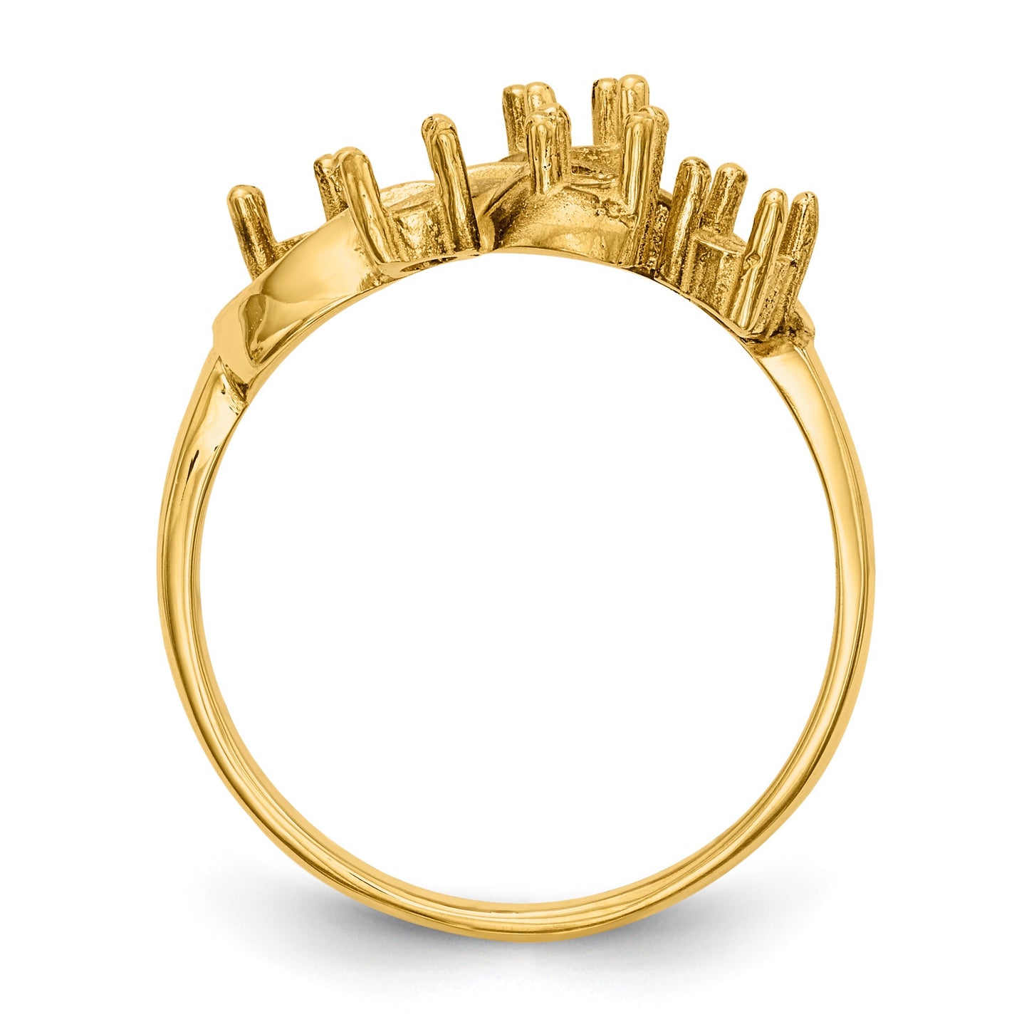 14k Polished 5-Stone Mothers Ring Mounting