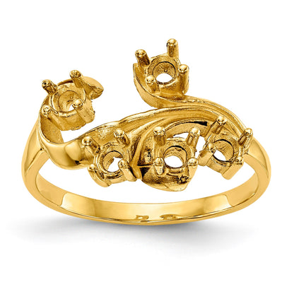 14k Polished 5-Stone Mothers Ring Mounting