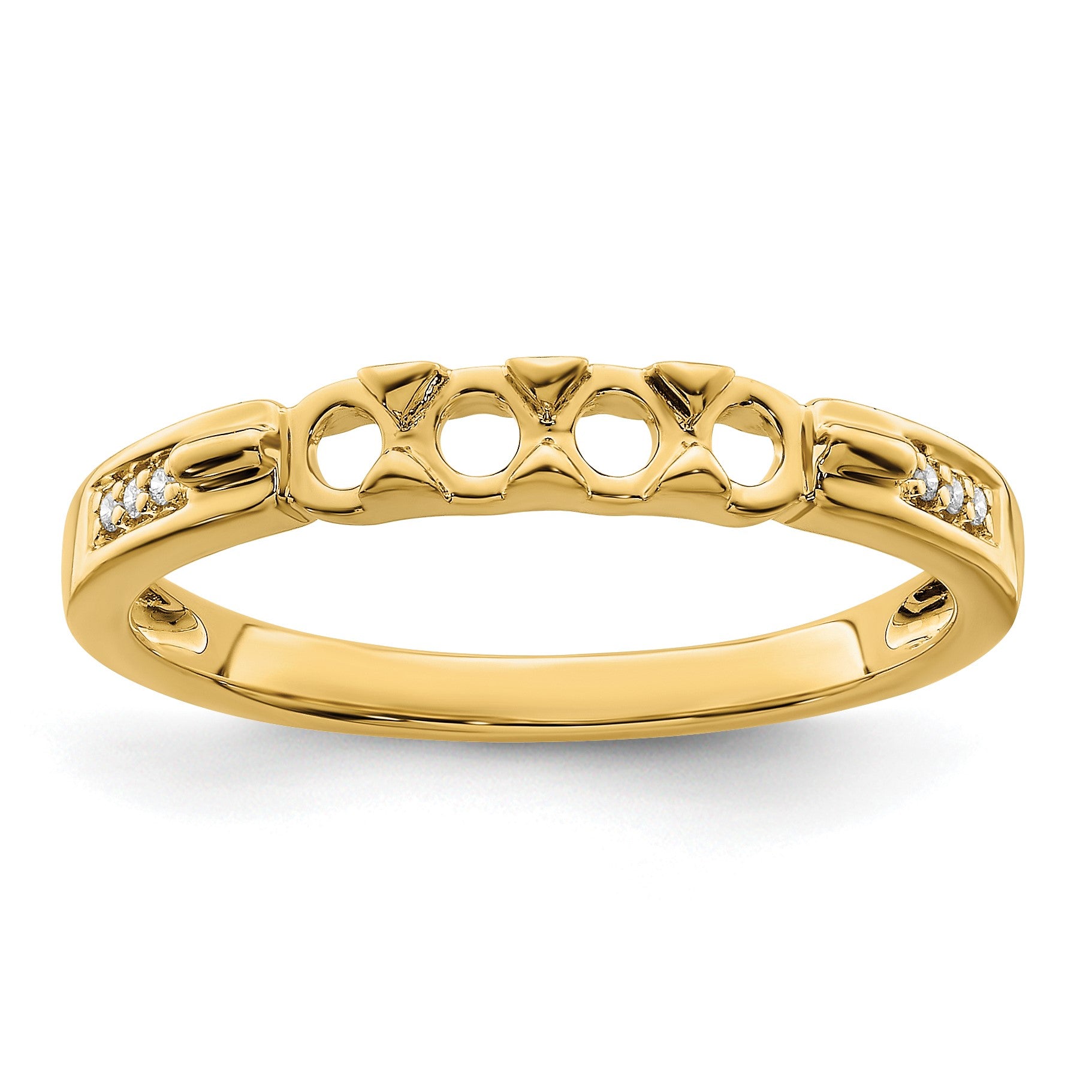 14K Family Jewelry Diamond Semi-Set Ring
