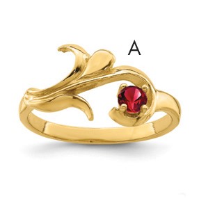 14k Polished 1-Stone Mothers Ring Mounting