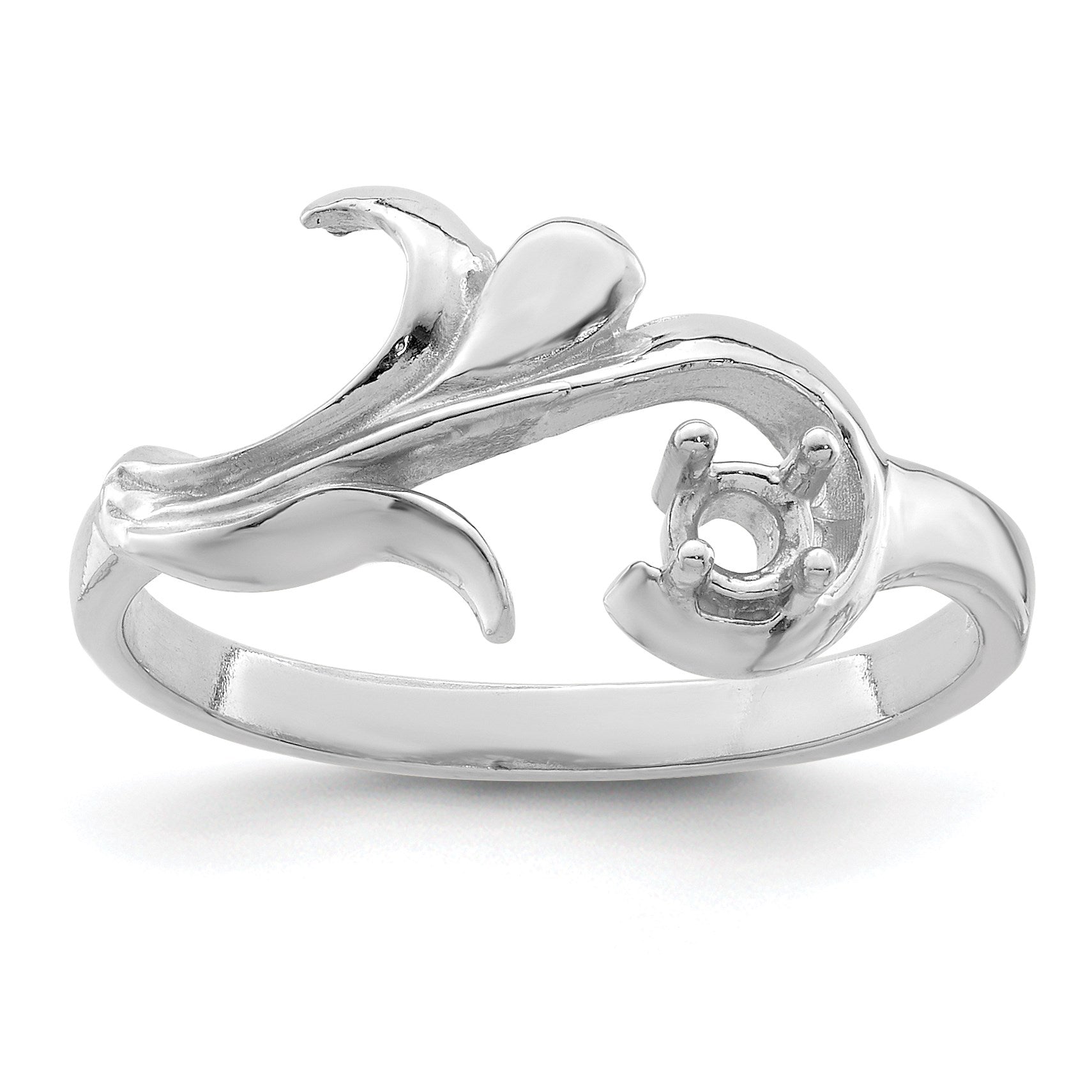 Sterling Silver Rhodium-plated Family Jewelry Mounting