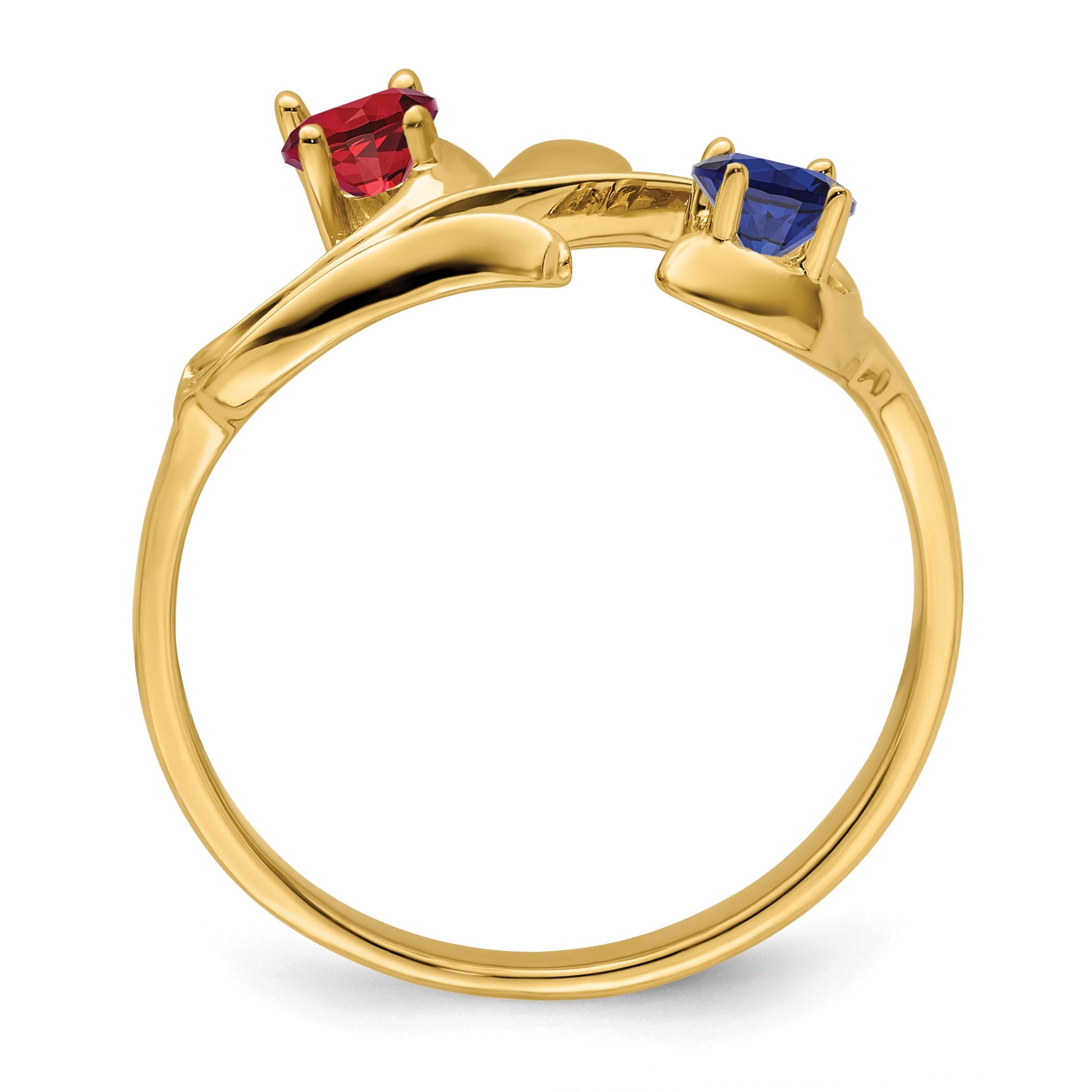 14k Polished 2-Stone Mothers Ring Mounting