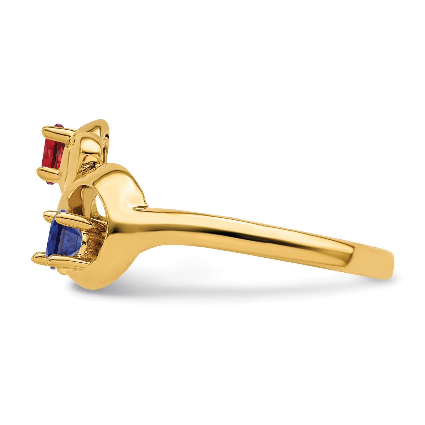 14k Polished 2-Stone Mothers Ring Mounting