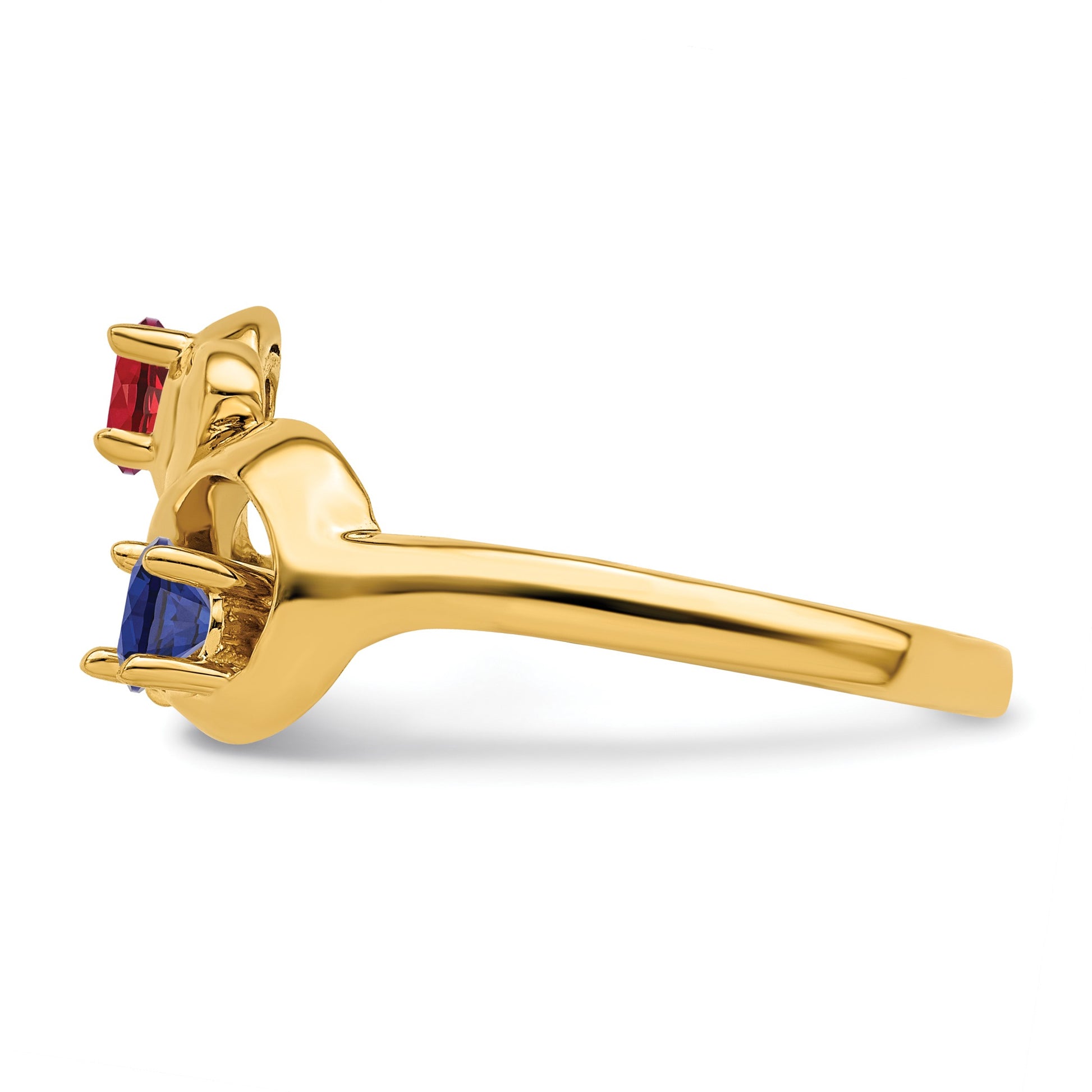 14k Polished 2-Stone Mothers Ring Mounting