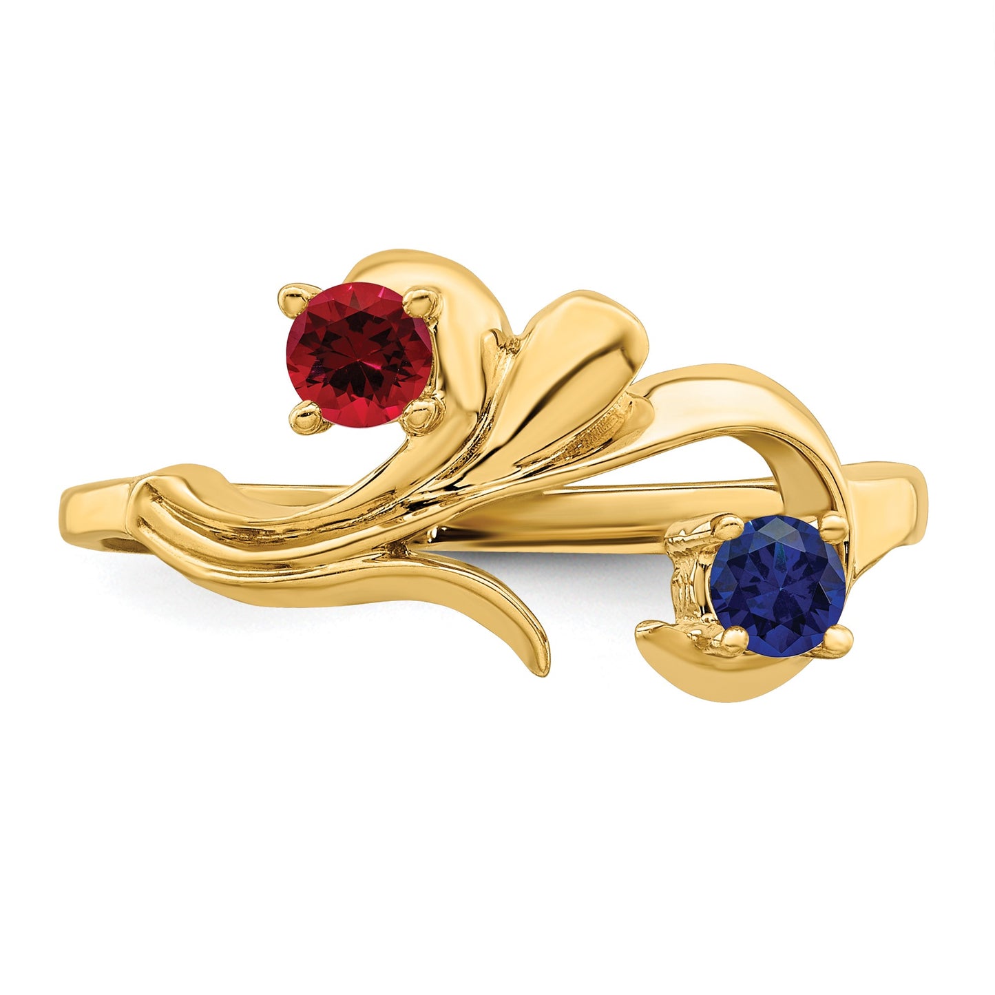 14k Polished 2-Stone Mothers Ring Mounting