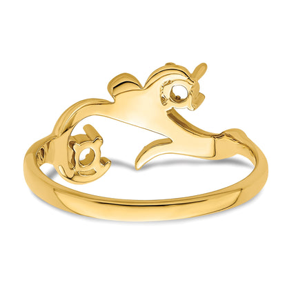 14k Polished 2-Stone Mothers Ring Mounting