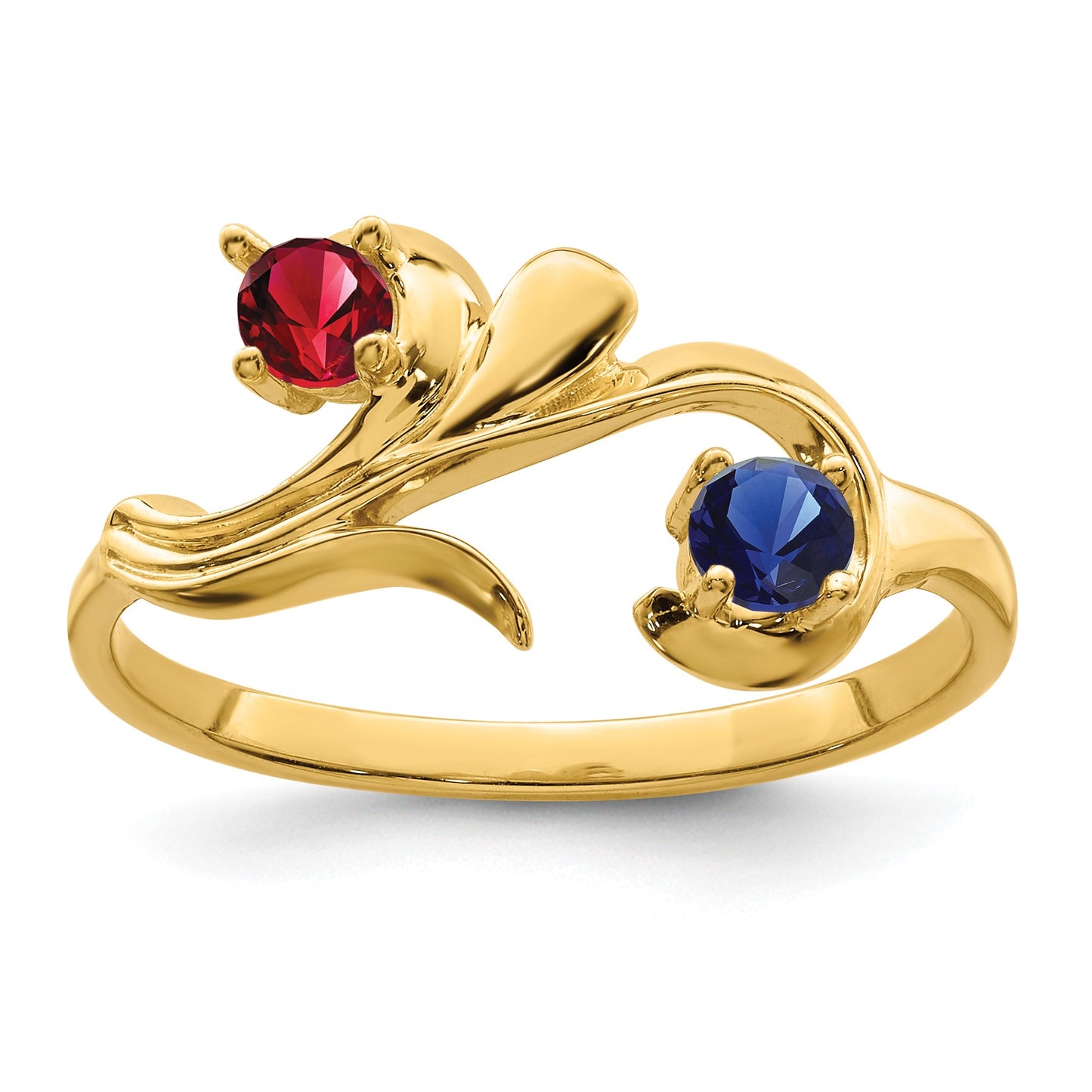 14k Polished 2-Stone Mothers Ring Mounting